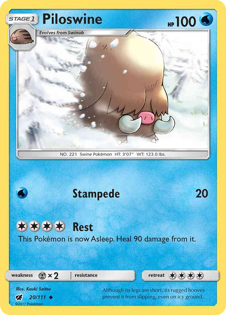 Piloswine - 20/111 - Uncommon [sm4-20] [Reverse Holo]
