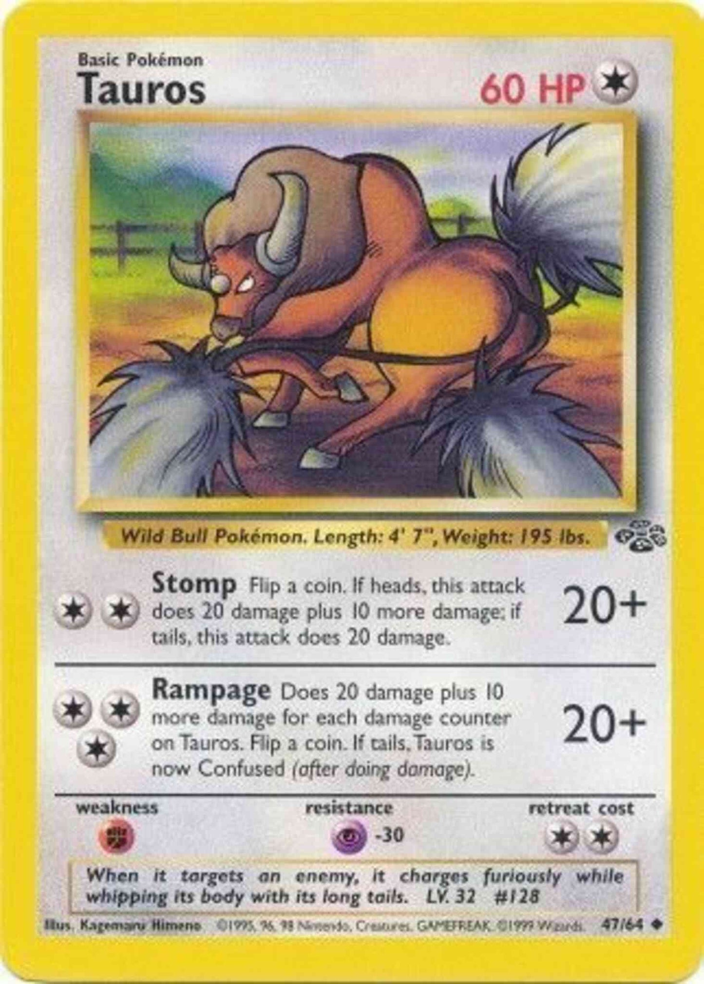 Tauros - 47/64 - Uncommon - Unlimited [base2U-47] [Non-Holo]