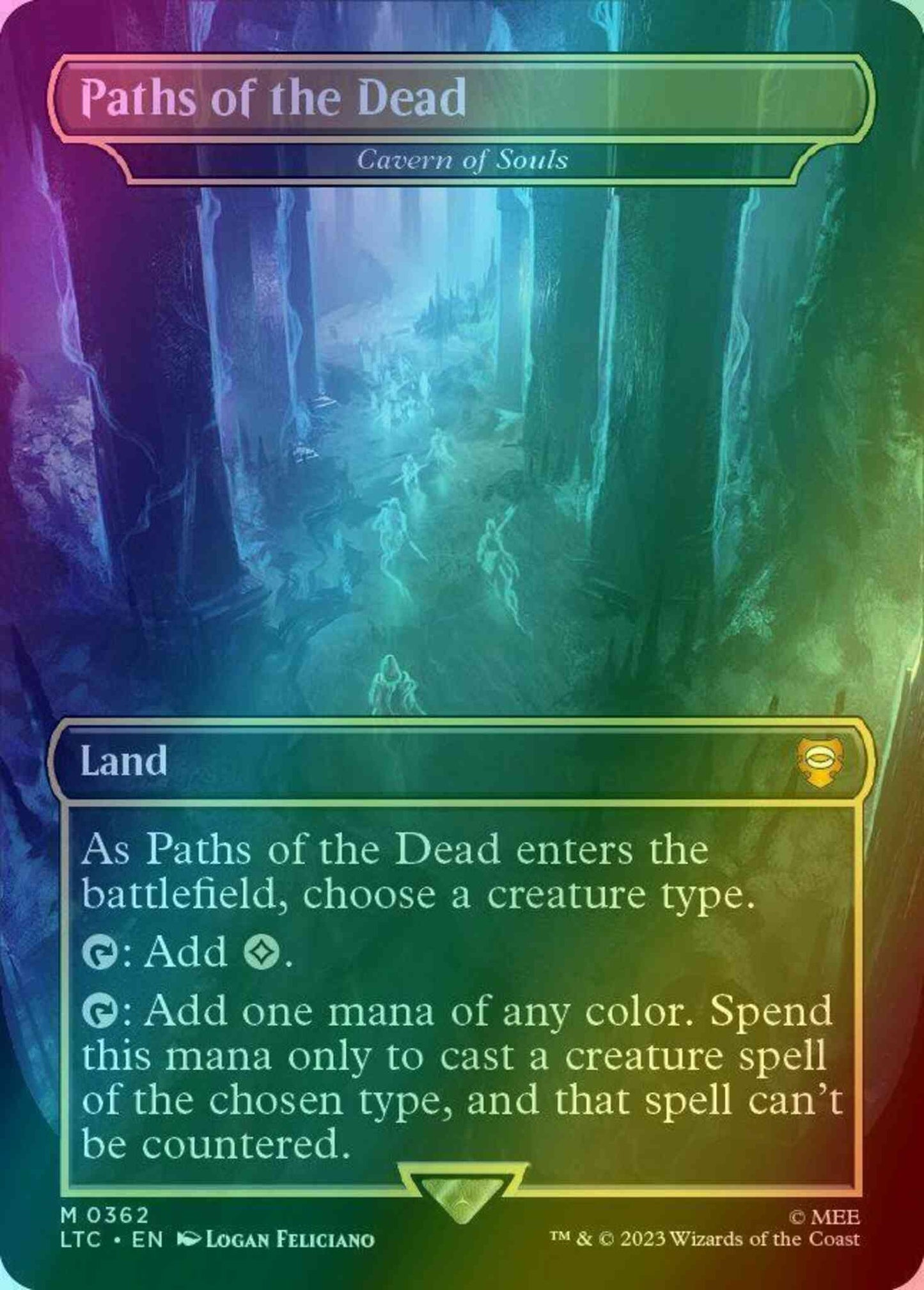 Paths of the Dead - Cavern of Souls [362] [Borderless] [Realms and Relics] [The Lord of the Rings: Tales of Middle-earth: Commander] [Foil]