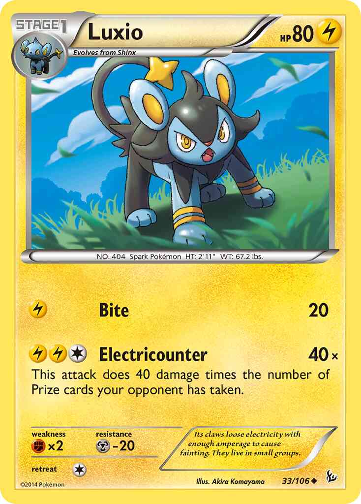 Luxio - 33/106 - Uncommon [xy2-33] [Reverse Holo]