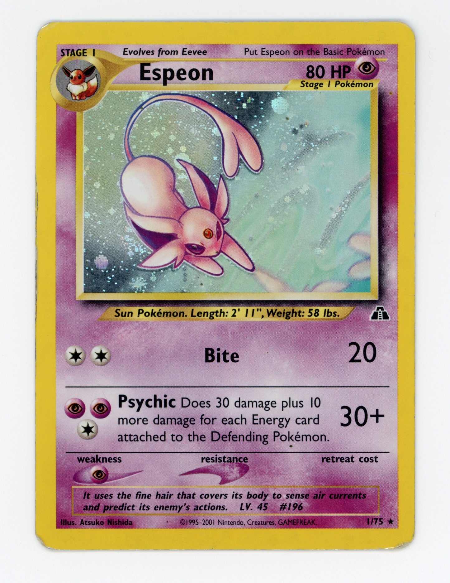 Espeon — Damaged|Rare|Unlimited|Holo — ID 18951