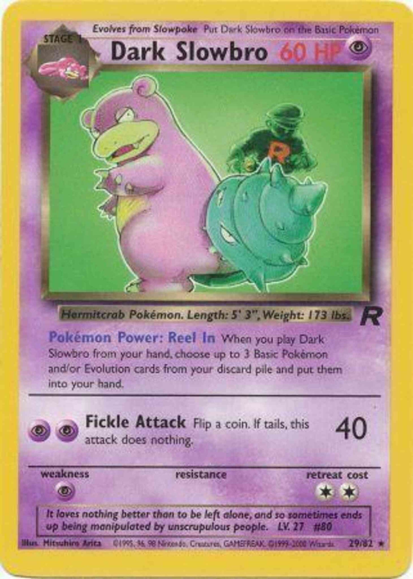 Dark Slowbro - 29/82 - Rare - Unlimited [base5U-29] [Non-Holo]