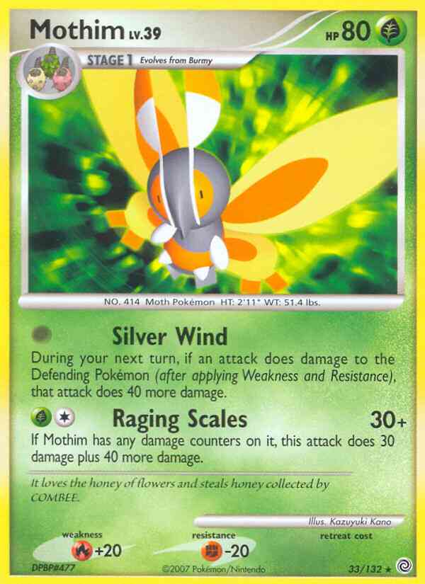 Mothim - 33/132 - Rare [dp3-33] [Non-Holo]