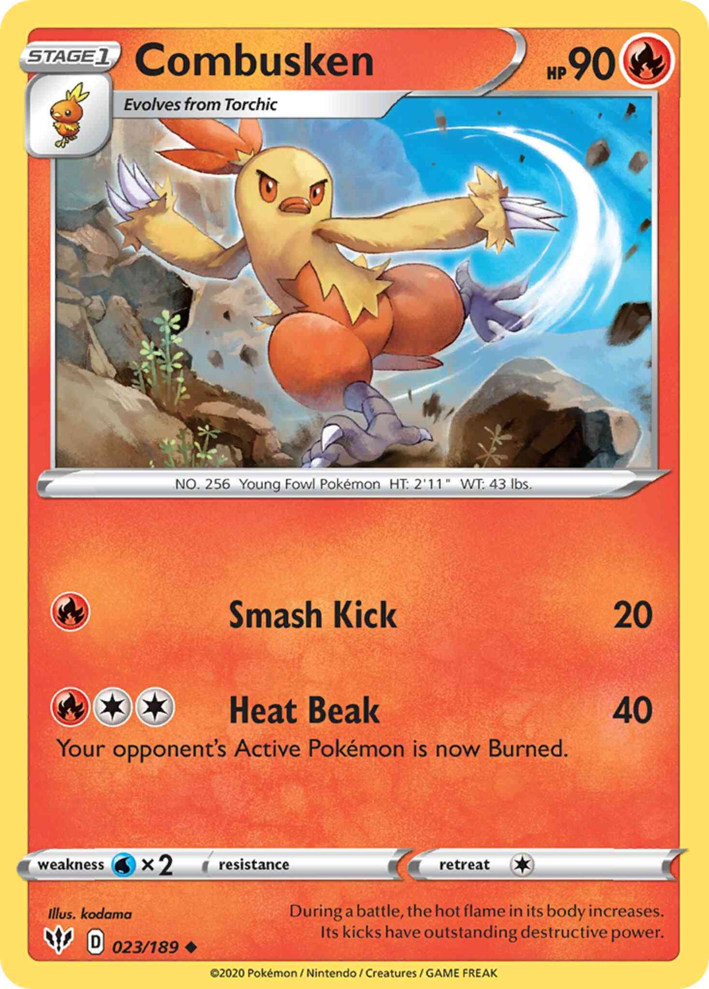 Combusken - 023/189 - Uncommon [swsh3-023] [Non-Holo]