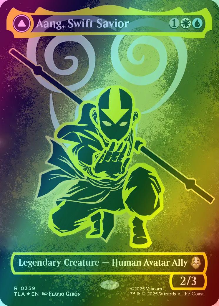 Aang, Swift Savior // Aang and La, Ocean's Fury [359] [Borderless] [Battle Pose] [Avatar: The Last Airbender] [Neon Ink]