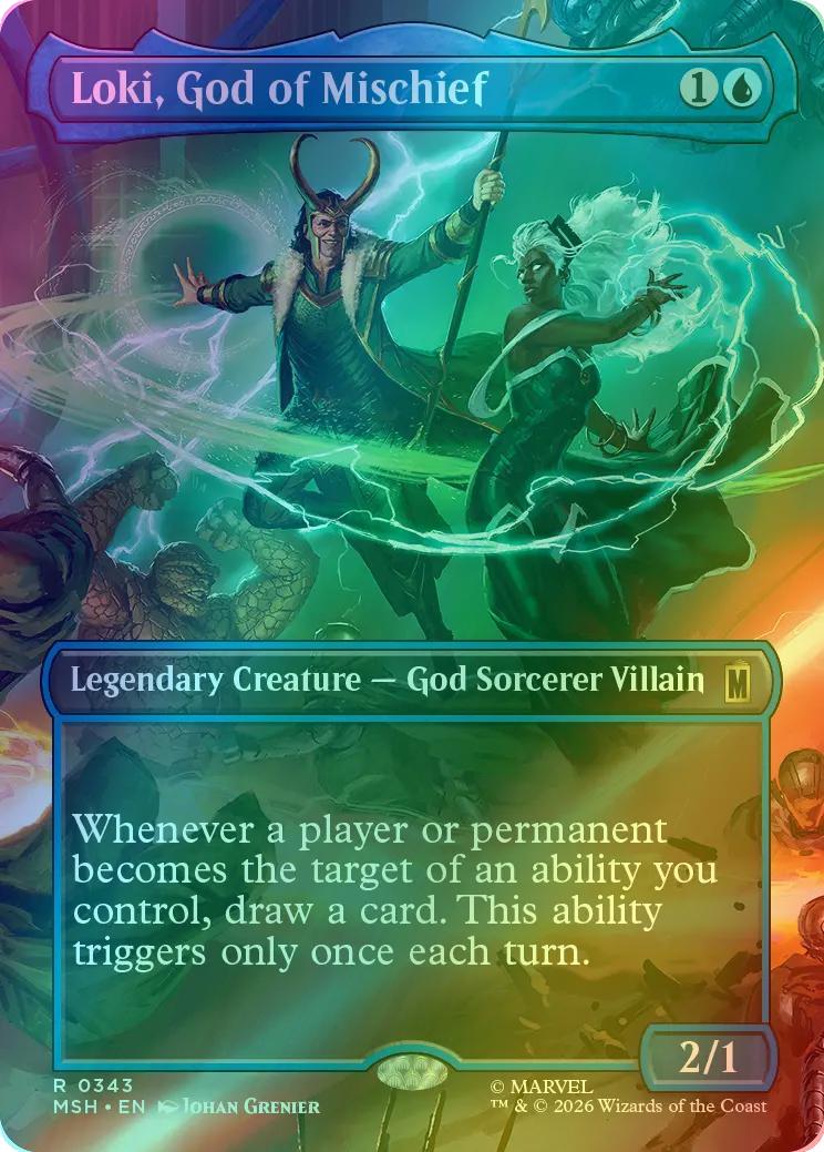 Loki, God of Mischief [343] [Borderless] [Scene] [Marvel Super Heroes] [Foil]