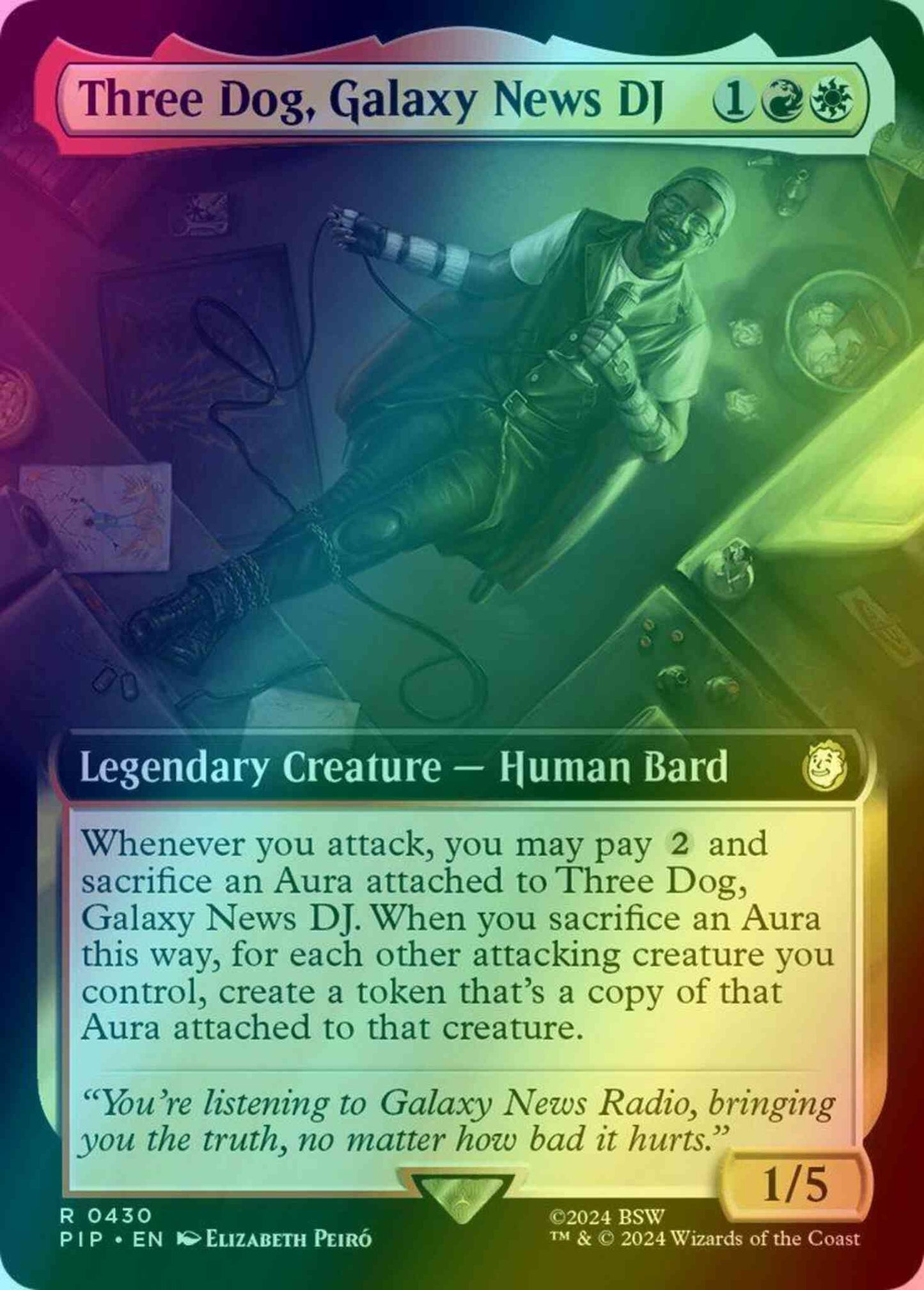 Three Dog, Galaxy News DJ [430] [Extended Art] [Fallout] [Foil]
