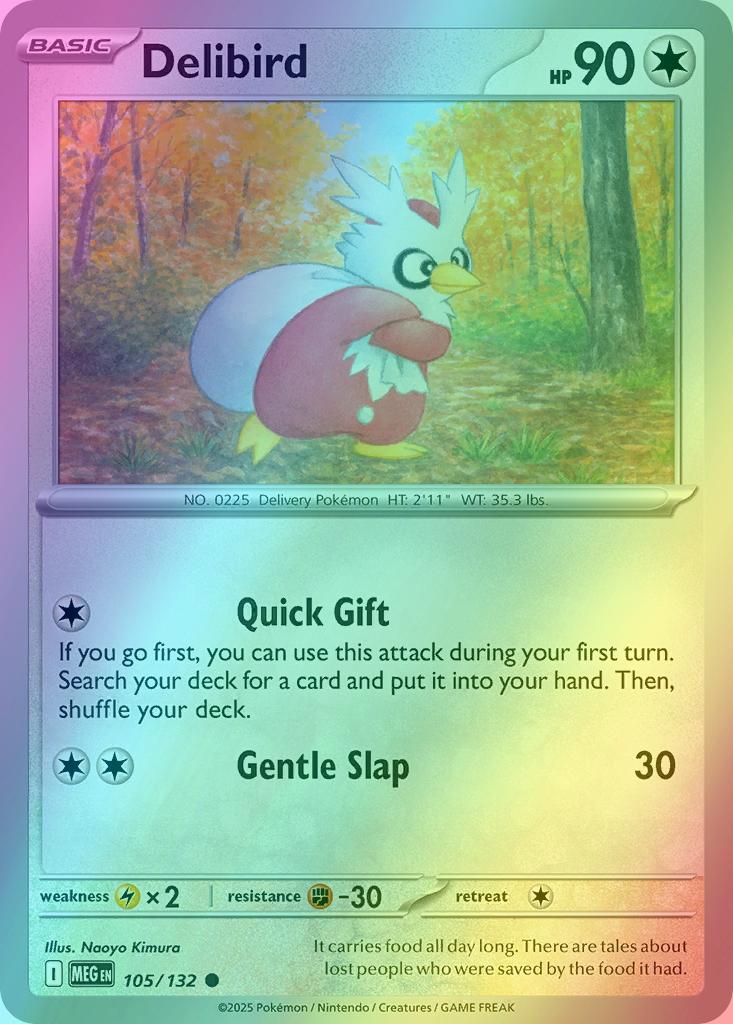 Delibird - 105/132 - Common [me01-105] [Reverse Holo]