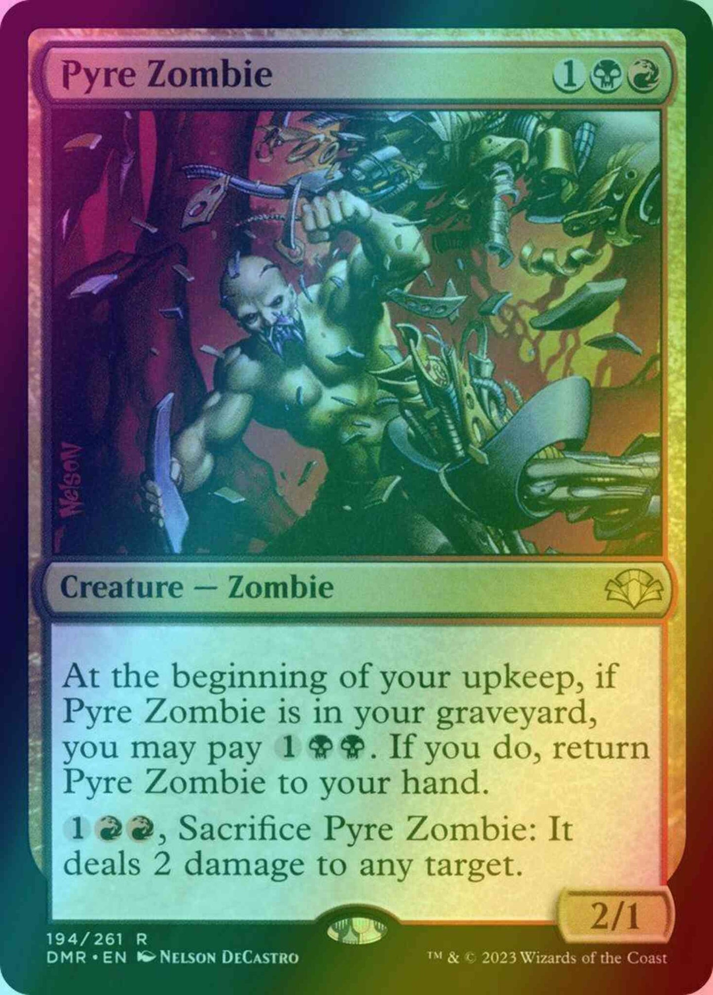 Pyre Zombie [194] [Dominaria Remastered] [Foil]