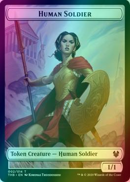Elemental Token (08) // Human Soldier Token (02) [Theros Beyond Death Tokens] [Foil]