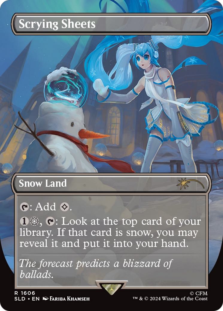 Scrying Sheets [1606] [Borderless] [Hatsune Miku: Winter Diva] [Secret Lair Drop] [Non-Foil]
