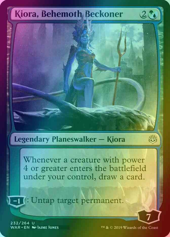 Kiora, Behemoth Beckoner [232] [War of the Spark] [Foil]