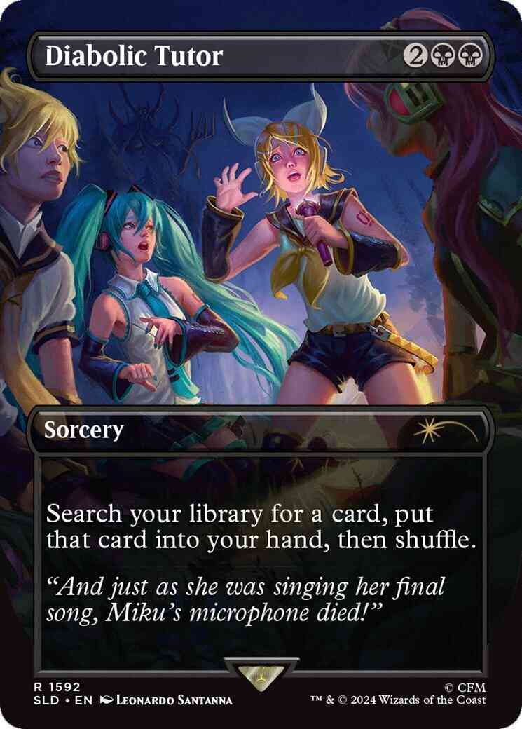 Diabolic Tutor [1592] [Borderless] [Hatsune Miku: Digital Sensation] [Secret Lair Drop] [Non-Foil]