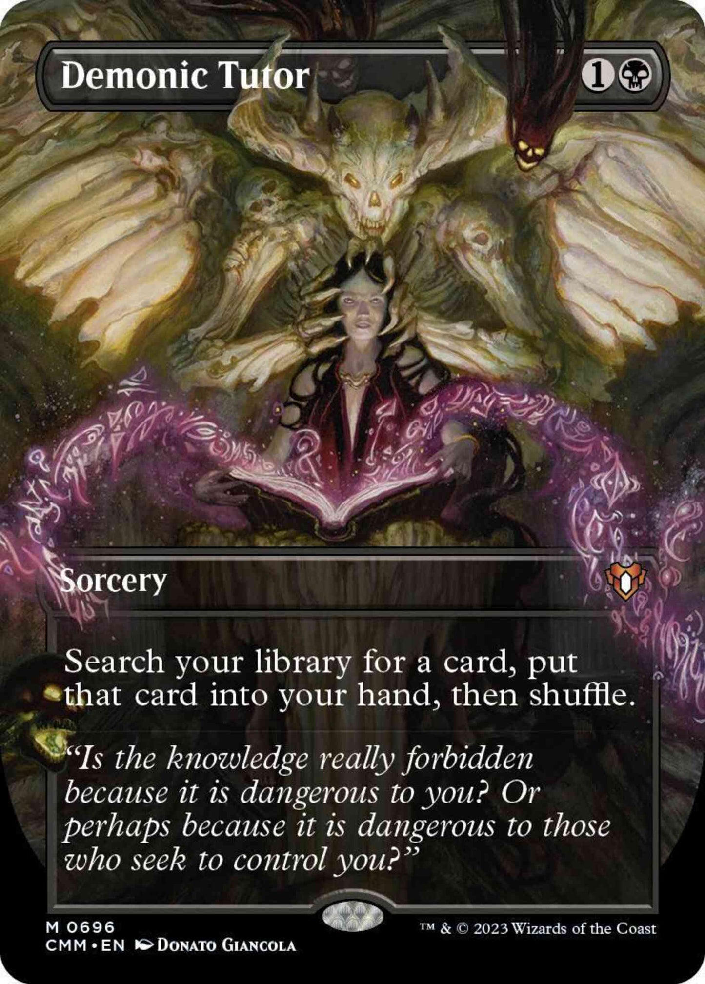 Demonic Tutor [696] [Borderless] [Frame Break] [Commander Masters] [Non-Foil]