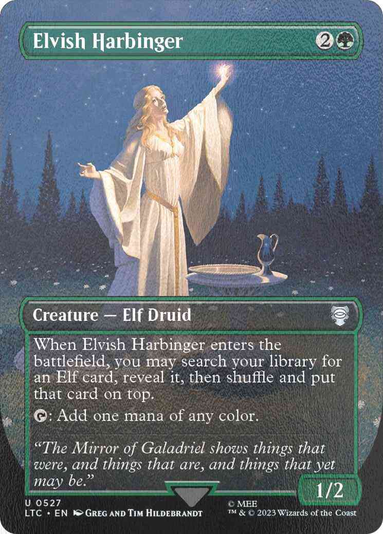 Elvish Harbinger [527] [Borderless] [The Lord of the Rings: Tales of Middle-earth: Commander] [Silver Foil]