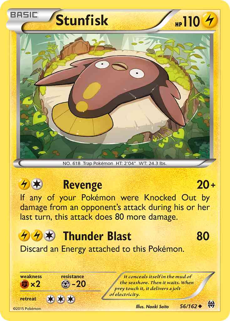 Stunfisk - 56/162 - Uncommon [xy8-56] [Non-Holo]