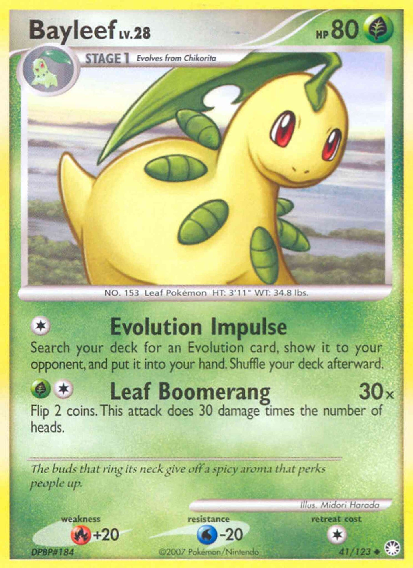 Bayleef - 41/123 - Uncommon [dp2-41] [Reverse Holo]