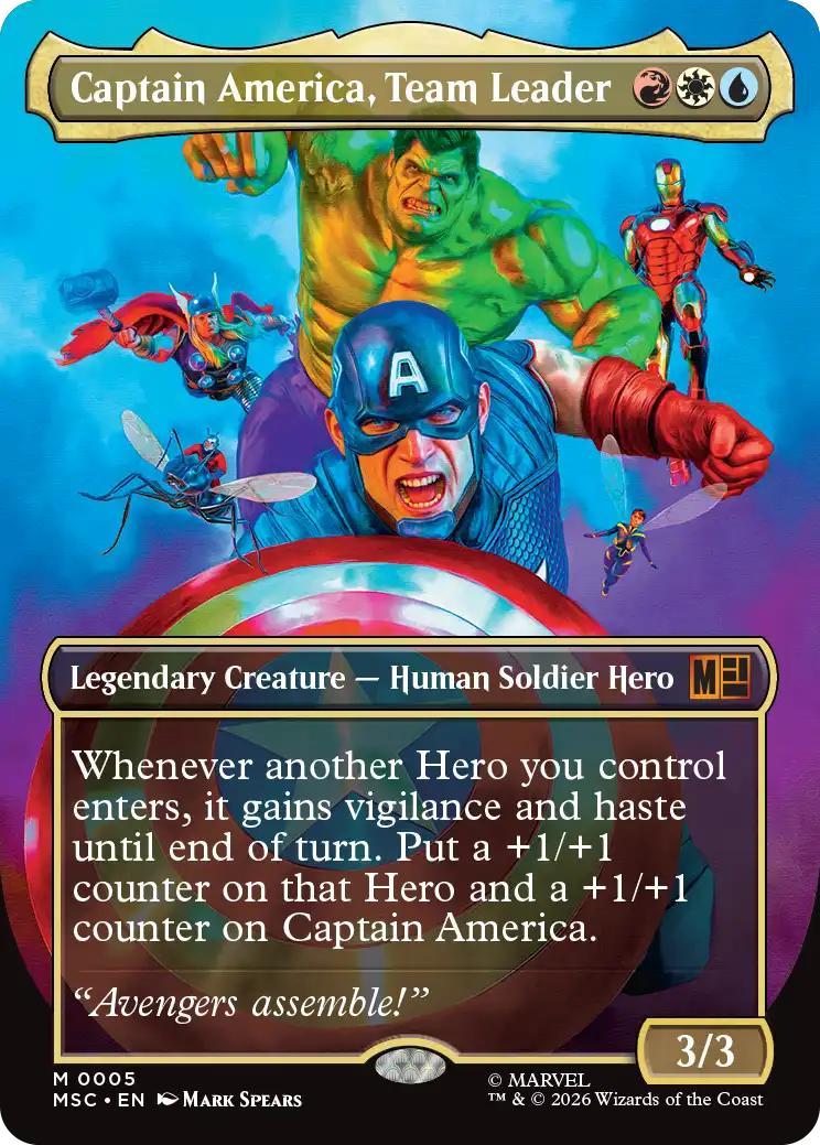 Captain America, Team Leader [5] [Borderless] [Marvel Super Heroes: Commander] [Non-Foil]