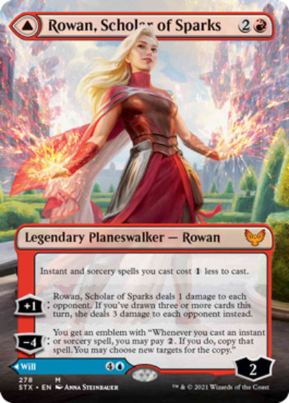 Rowan, Scholar of Sparks // Will, Scholar of Frost [278] [Borderless] [Strixhaven: School of Mages] [Non-Foil]