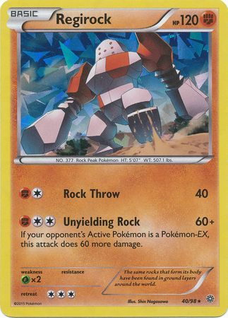 Regirock - Cracked Ice Holo - 40/98 - Rare [xy7-40] [Holo]