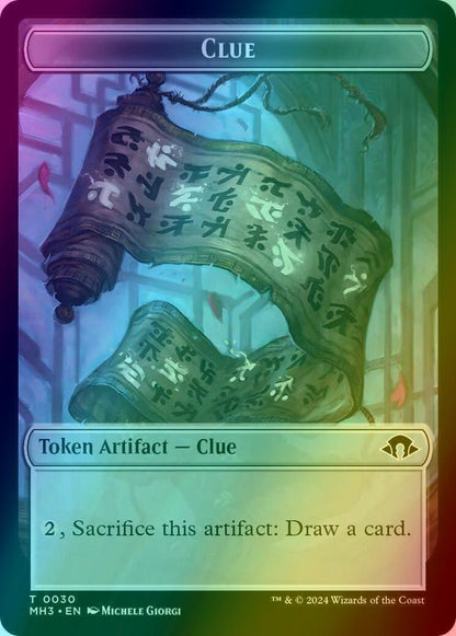 Clue Token (30) // Eldrazi Spawn Token (02) [Modern Horizons 3: Tokens] [Foil]