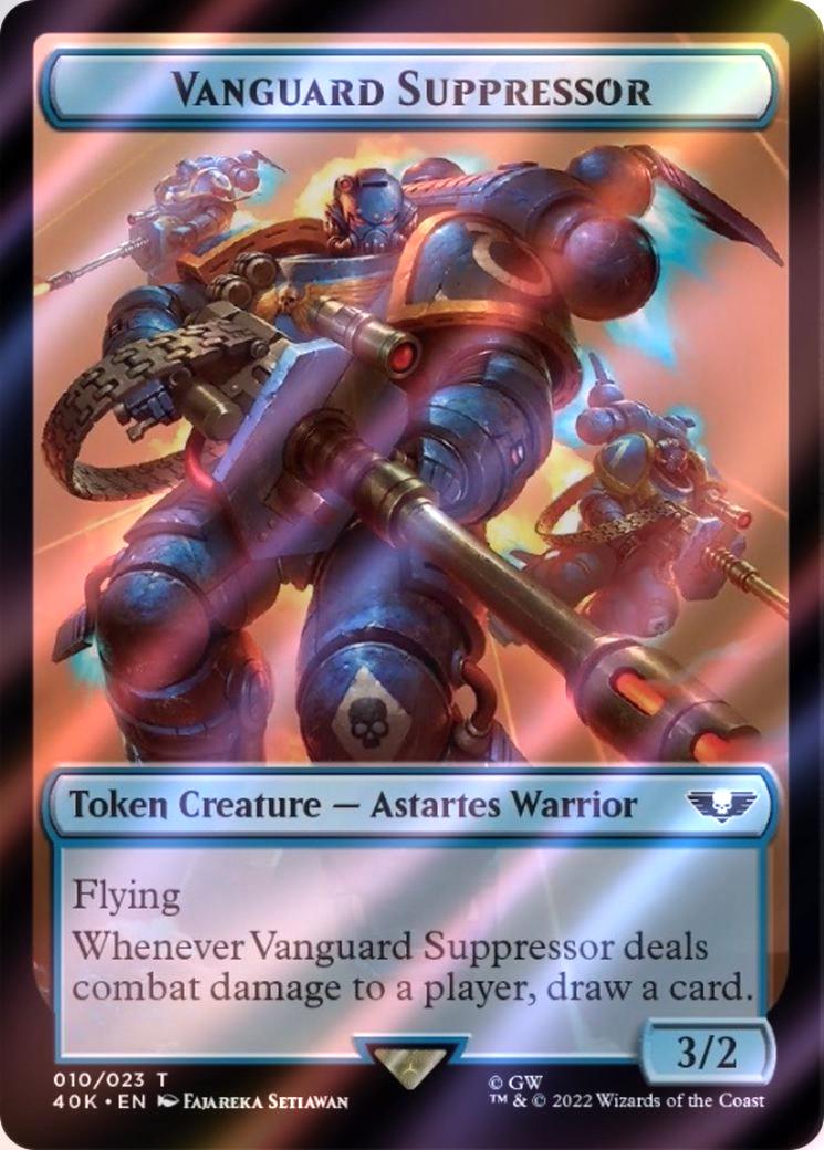 Soldier Token (04) // Vanguard Suppressor Token (10) [Universes Beyond: Warhammer 40,000: Tokens] [Surge Foil]