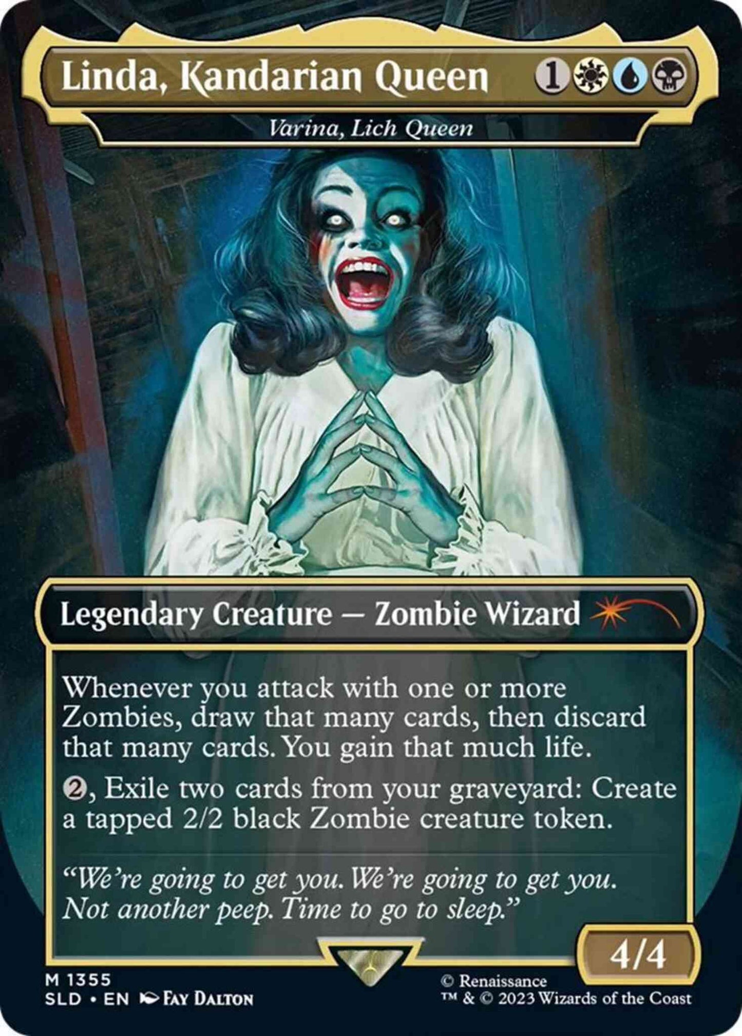 Linda, Kandarian Queen - Varina, Lich Queen [1355] [Borderless] [Evil Dead] [Secret Lair Drop] [Non-Foil]
