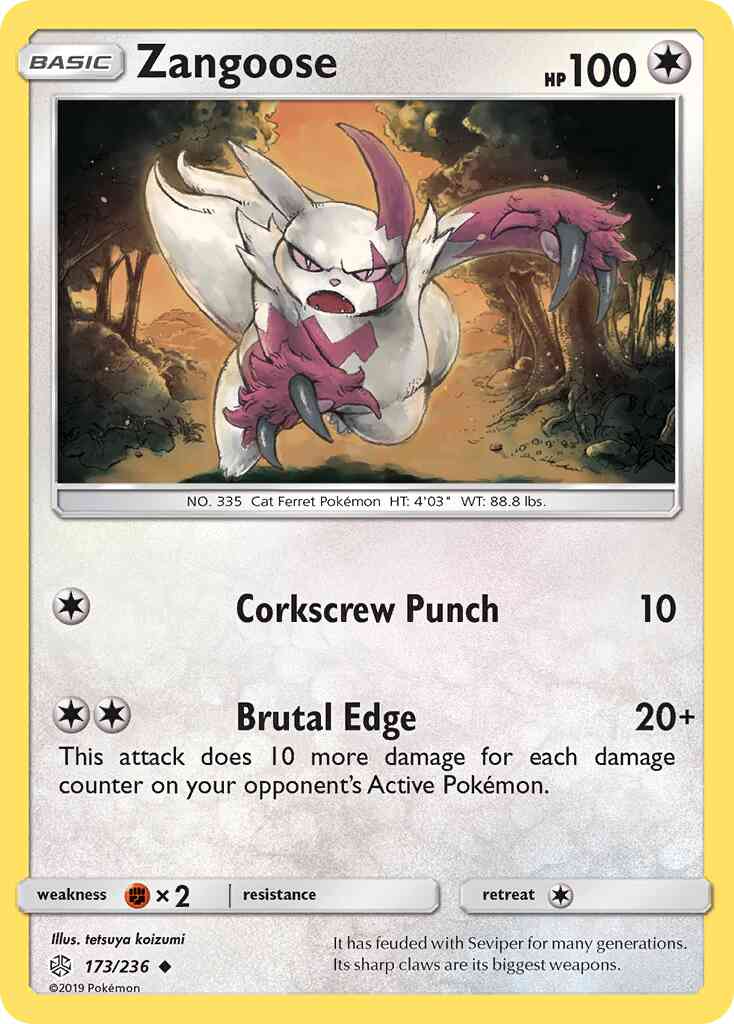 Zangoose - 173/236 - Uncommon [sm12-173] [Non-Holo]