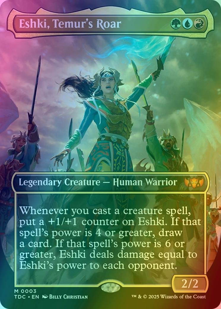 Eshki, Temur's Roar [3] [Borderless] [Tarkir: Dragonstorm: Commander] [Foil]