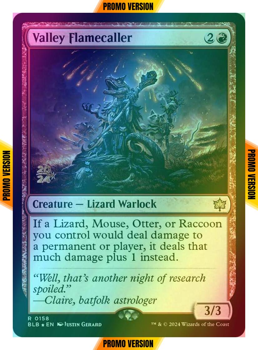 Valley Flamecaller [158s] [Prerelease] [Bloomburrow: Promos] [Foil]