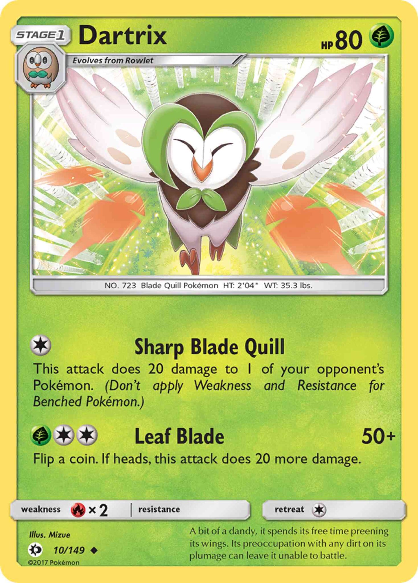 Dartrix - 10/149 - Uncommon [sm1-10] [Reverse Holo]