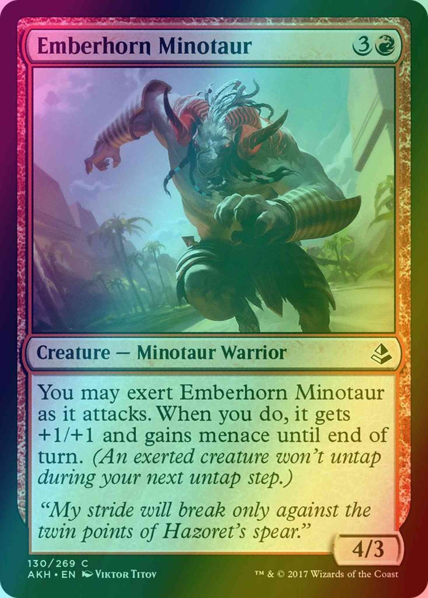 Emberhorn Minotaur [130] [Amonkhet] [Foil]