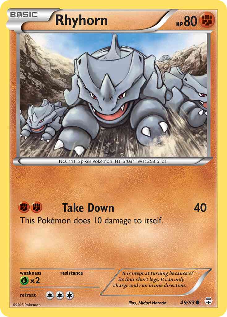 Rhyhorn - 49/83 - Common [g1-49] [Reverse Holo]