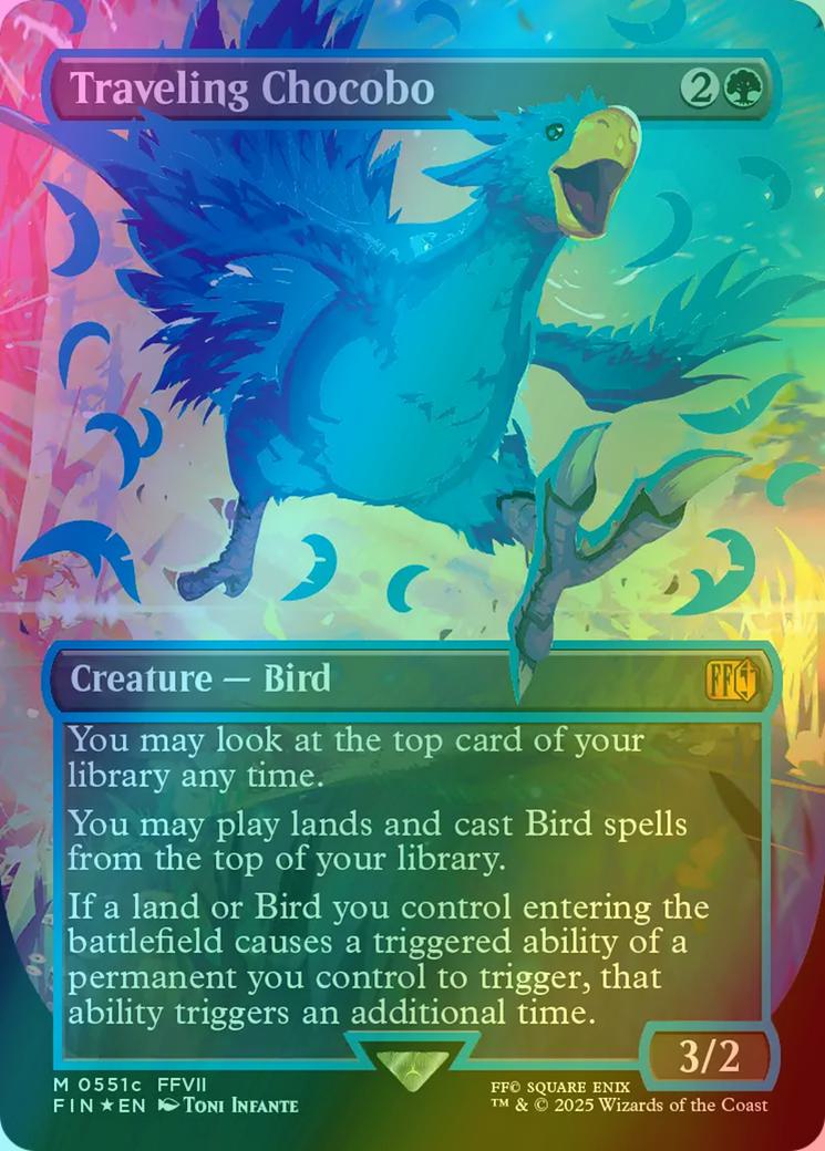 Traveling Chocobo [551c] [Borderless] [Neon Ink Showcase] [Blue] [FINAL FANTASY] [Foil]