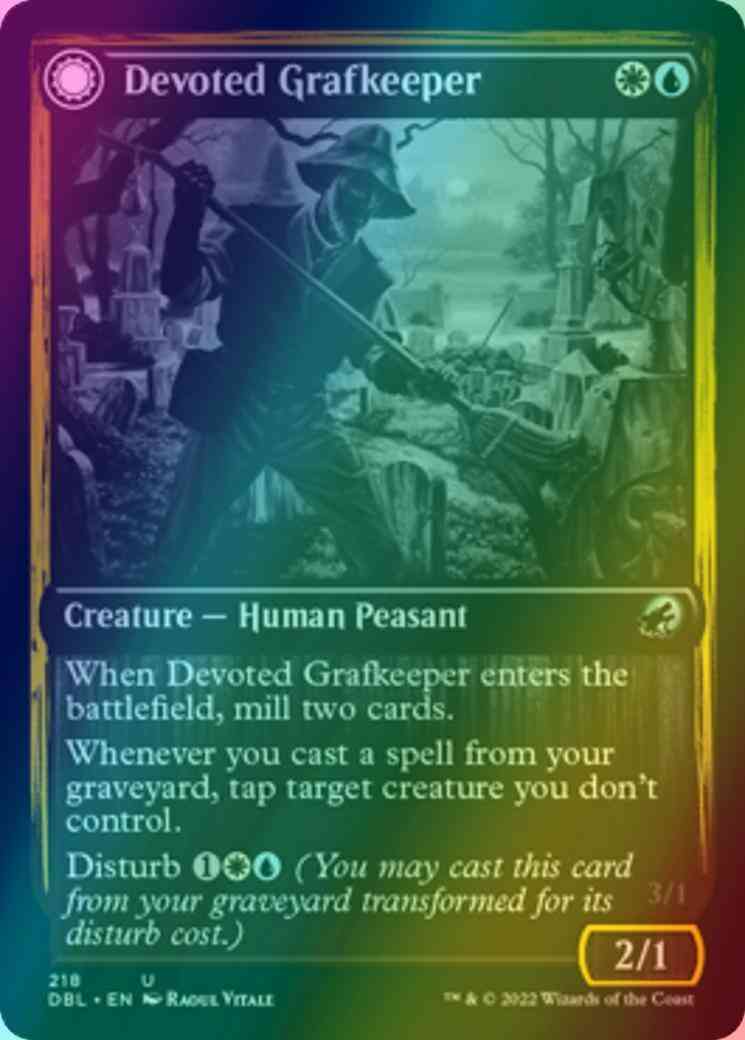 Devoted Grafkeeper // Departed Soulkeeper [218] [Innistrad: Double Feature] [Foil]