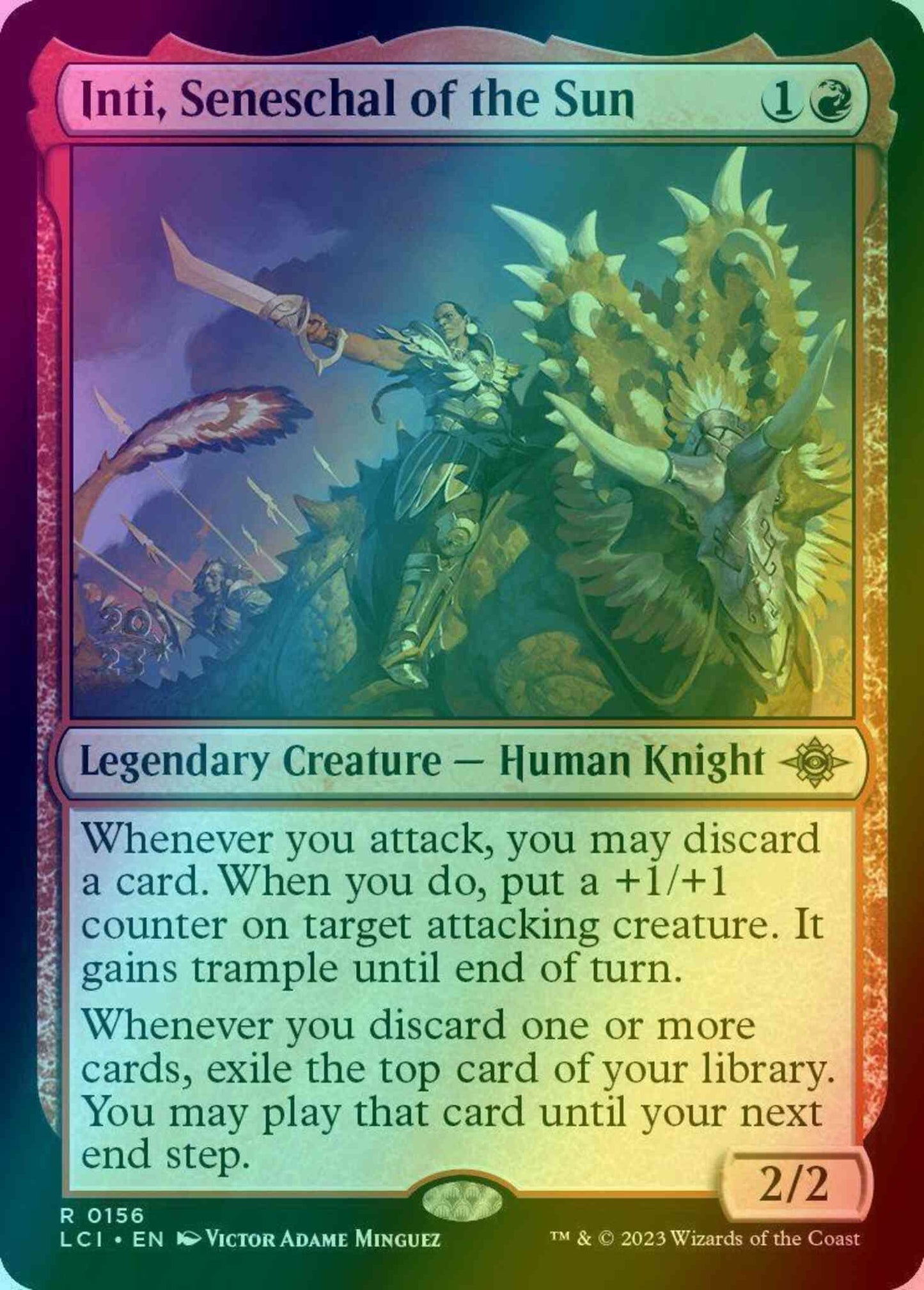 Inti, Seneschal of the Sun [156s] [Prerelease] [The Lost Caverns of Ixalan: Promos] [Foil]