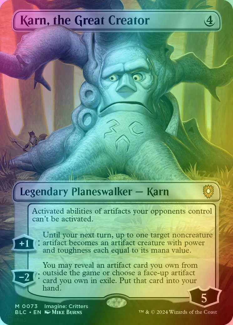 Karn, the Great Creator [73] [Borderless] [Imagine: Critters] [Bloomburrow: Commander] [Foil]