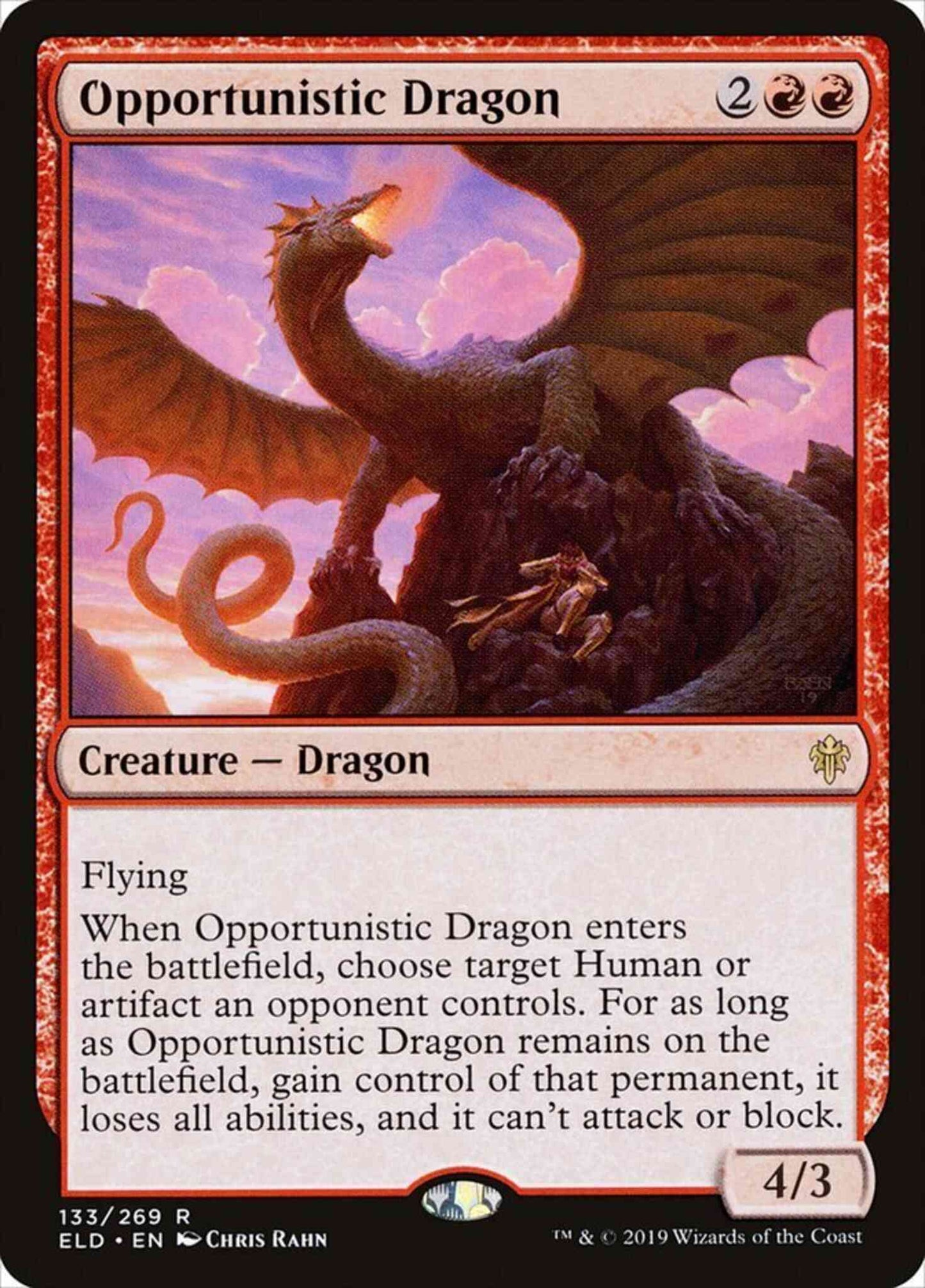 Opportunistic Dragon [133] [Throne of Eldraine] [Non-Foil]