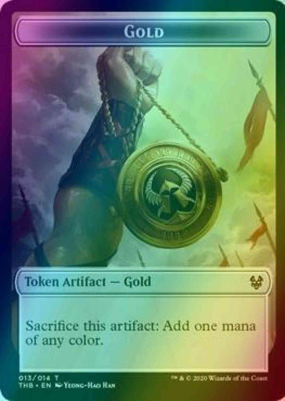 Gold Token (13) // Satyr Token (09) [Theros Beyond Death Tokens] [Foil]