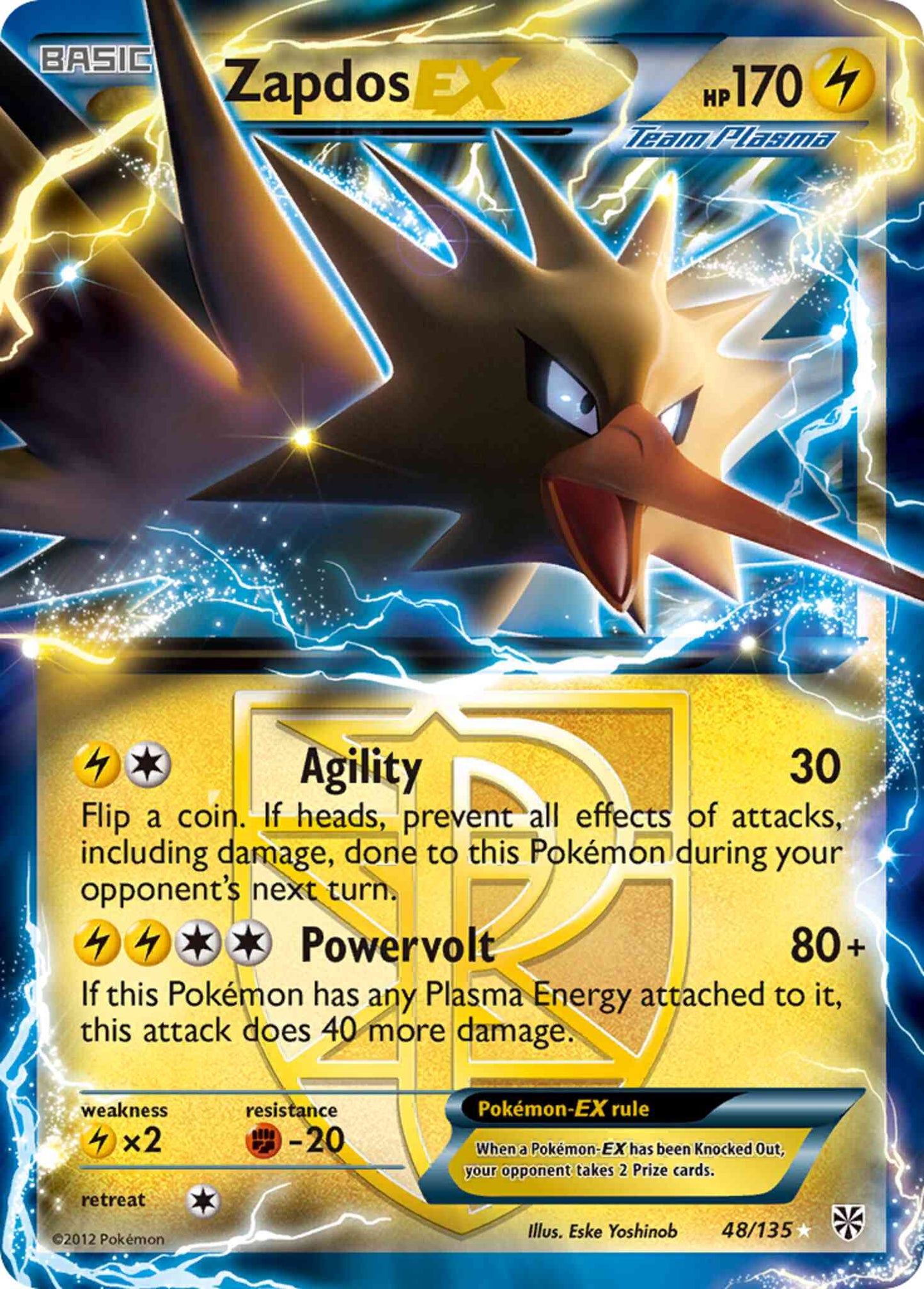 Zapdos-EX - 48/135 - Rare Holo EX [bw8-48] [Ultra]