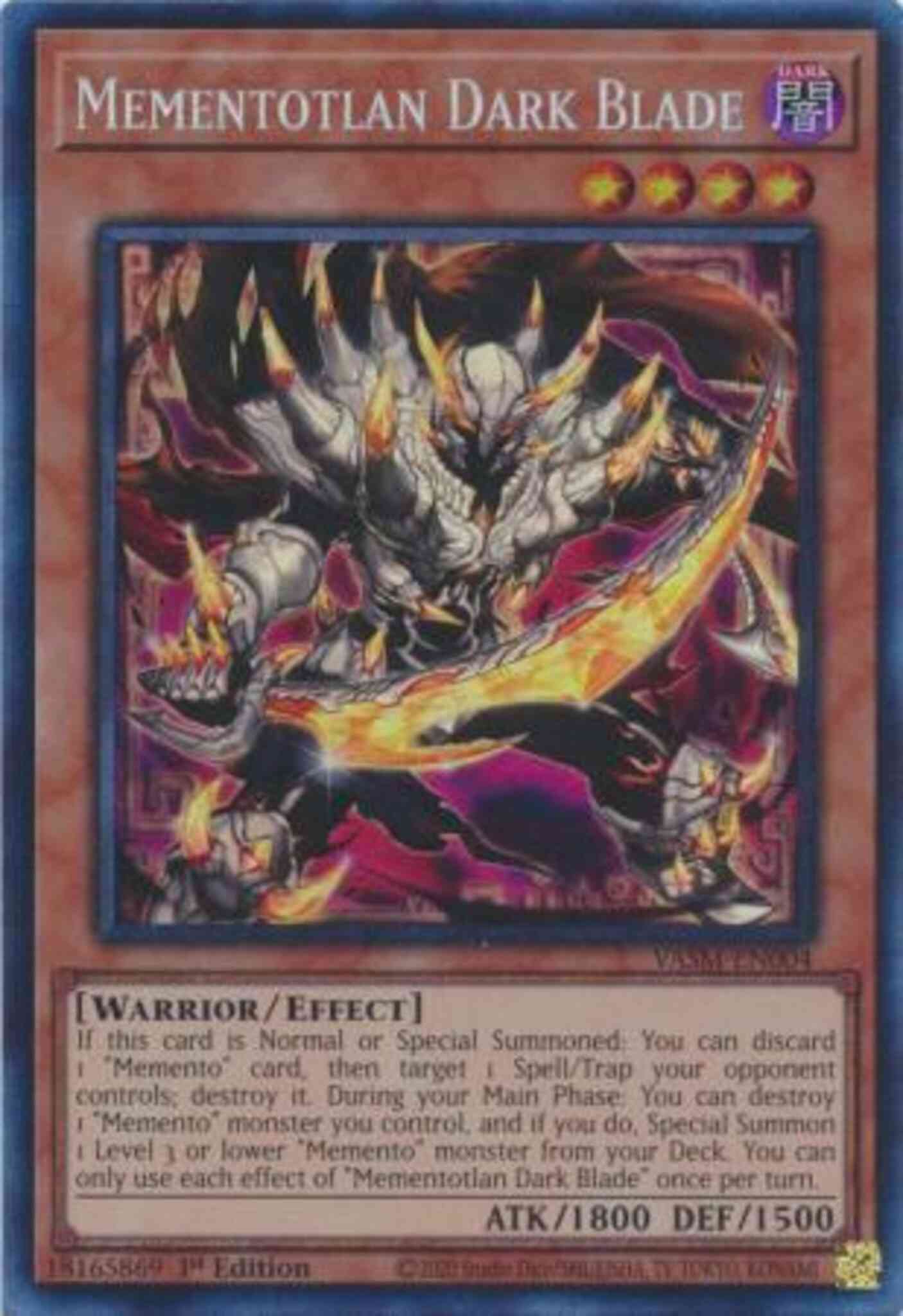 Mementotlan Dark Blade - VASM-EN004 - Collector's Rare - 1st Edition