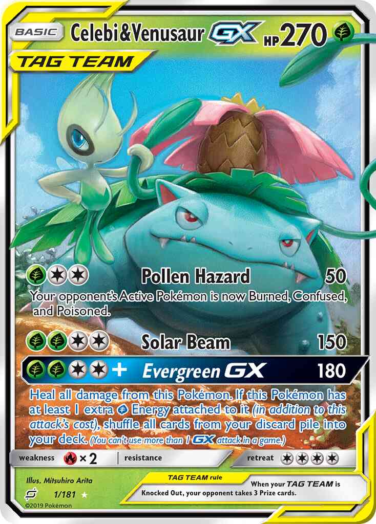 Celebi & Venusaur-GX - 1/181 - Rare Holo GX [sm9-1] [Ultra]