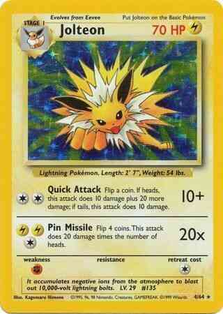 Jolteon - Missing Set Symbol - 4/64 - Rare [base2U-4] [Holo]