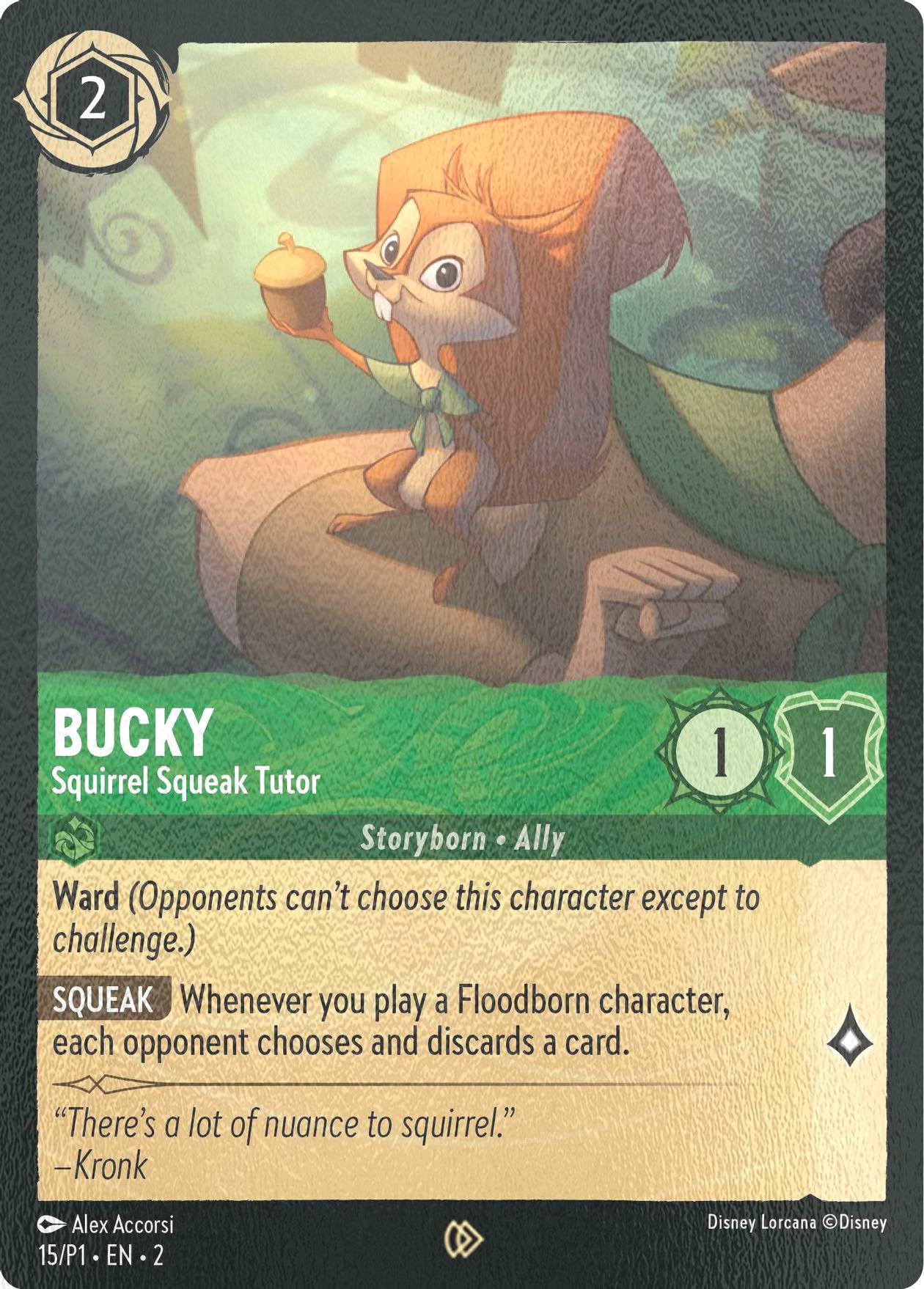 Bucky - Squirrel Squeak Tutor - 15/P1 [Disney Lorcana Promo Cards] [Cold Foil]