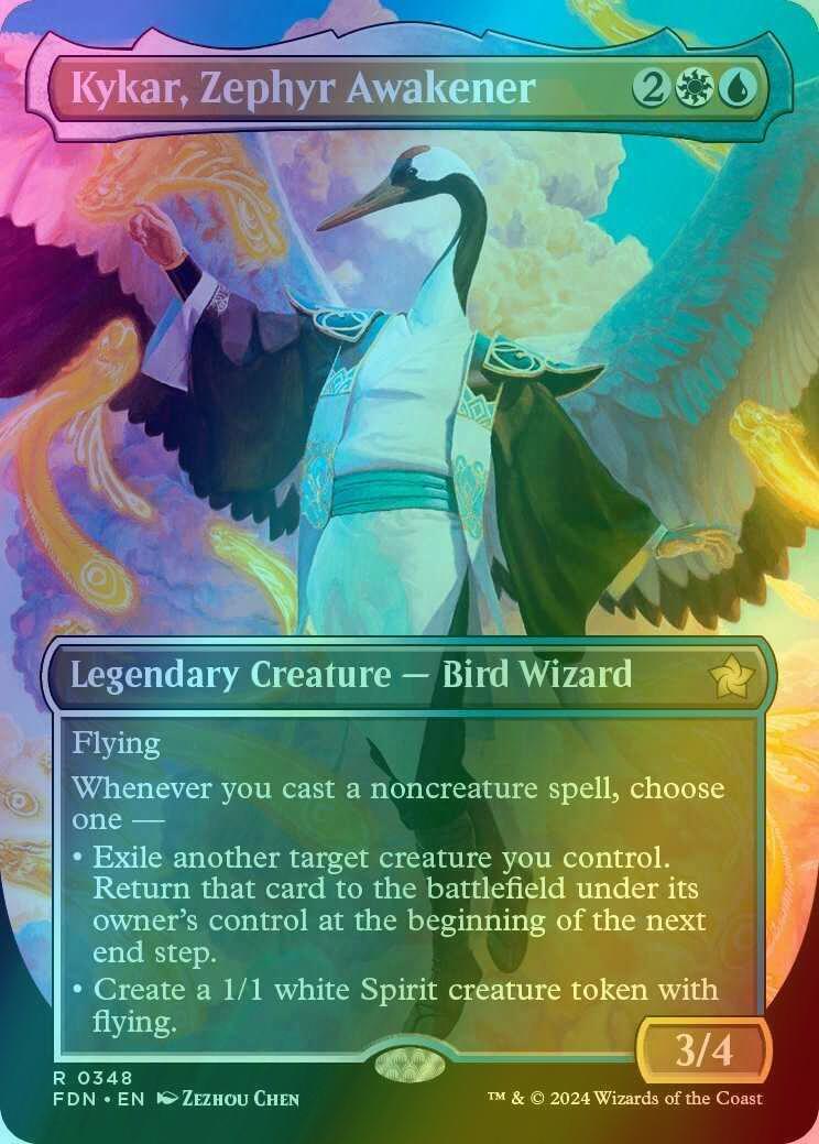 Kykar, Zephyr Awakener [348] [Borderless] [Foundations] [Foil]