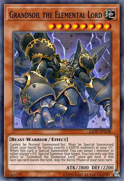 Grandsoil the Elemental Lord - REDU-EN038 - Secret Rare - 1st Edition