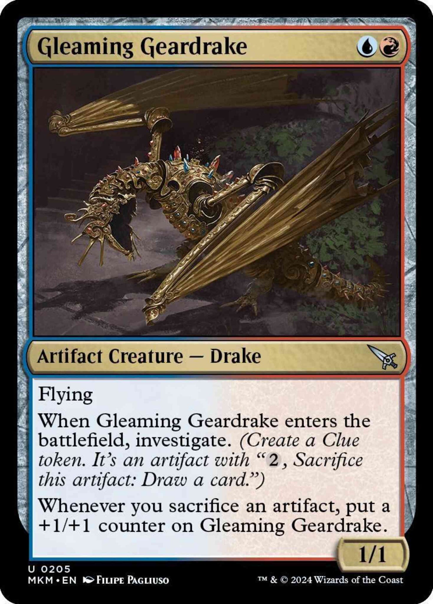 Gleaming Geardrake [205] [Murders at Karlov Manor] [Non-Foil]
