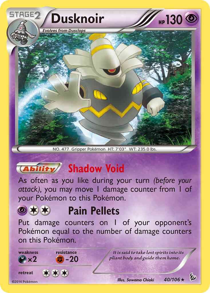 Dusknoir - 40/106 - Rare Holo [xy2-40] [Reverse Holo]