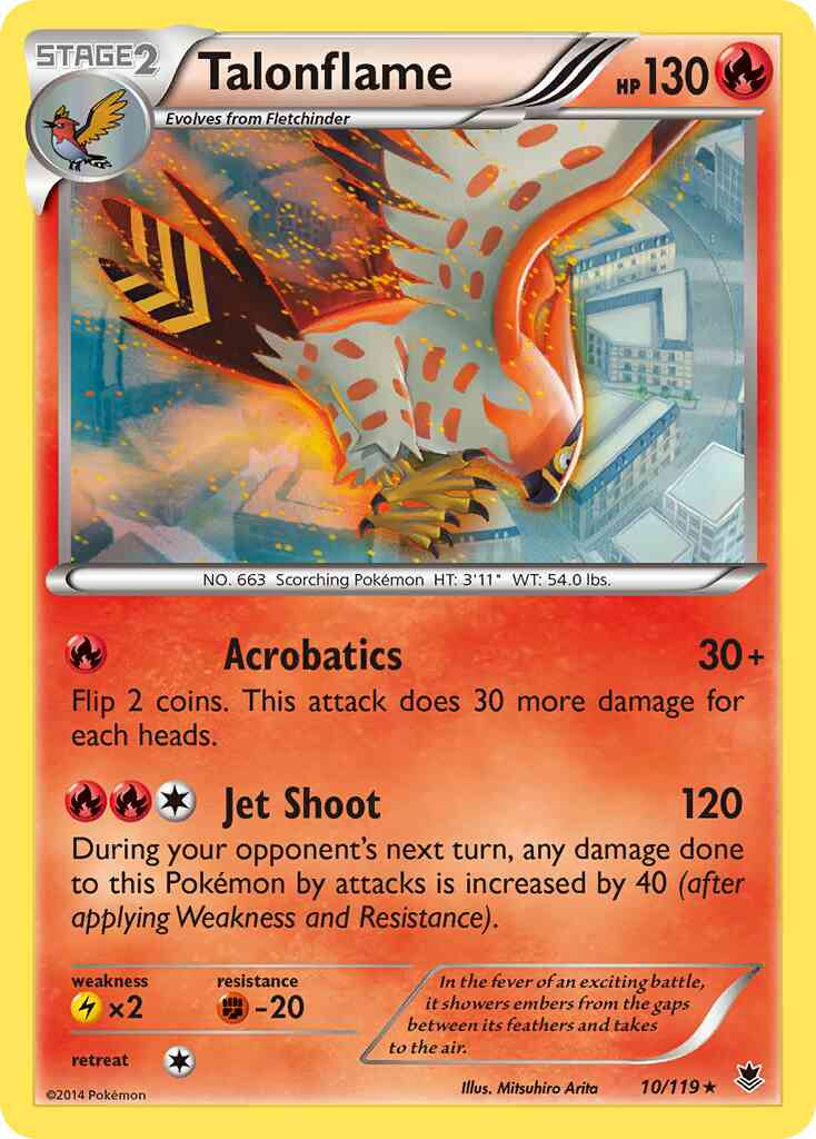 Talonflame - 10/119 - Rare [xy4-10] [Reverse Holo]