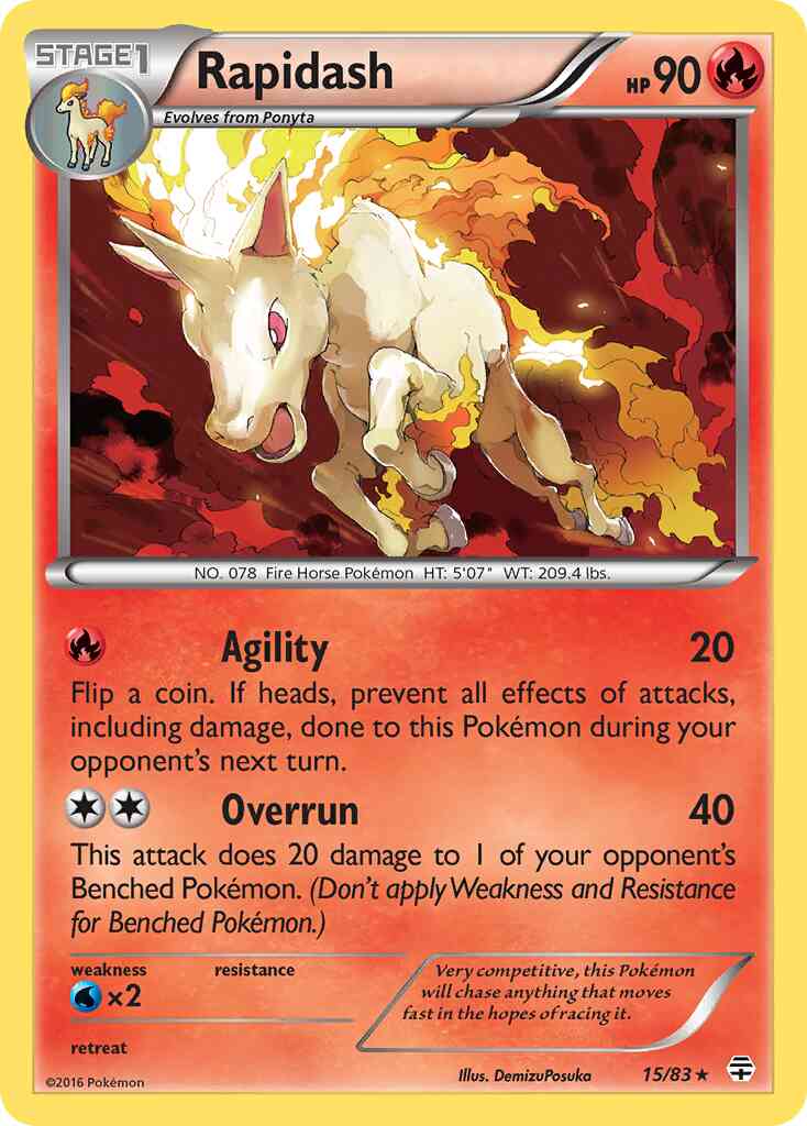 Rapidash - 15/83 - Rare [g1-15] [Non-Holo]